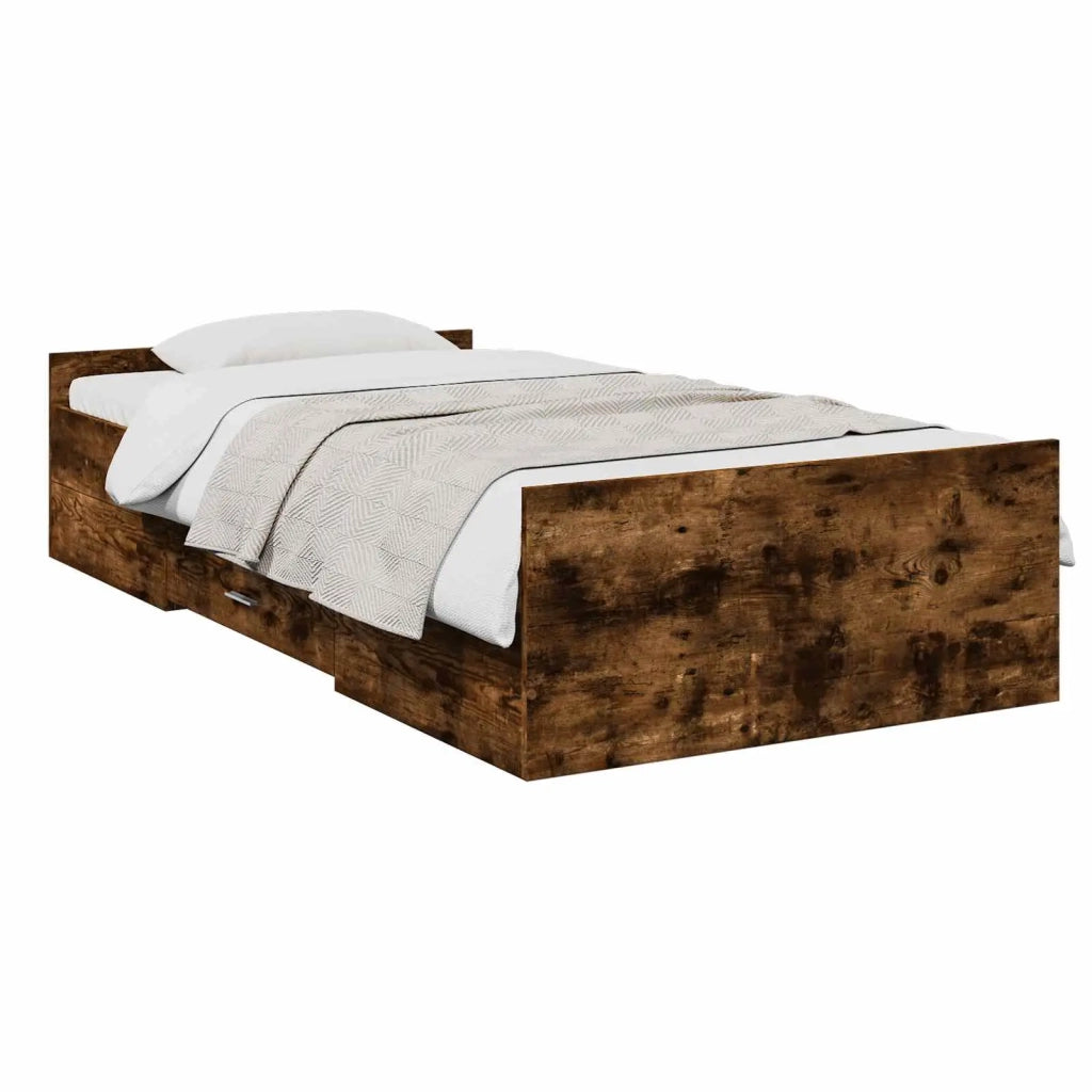 Telaio del letto con storage Rovere Fumo 80 x 200 cm 3429503