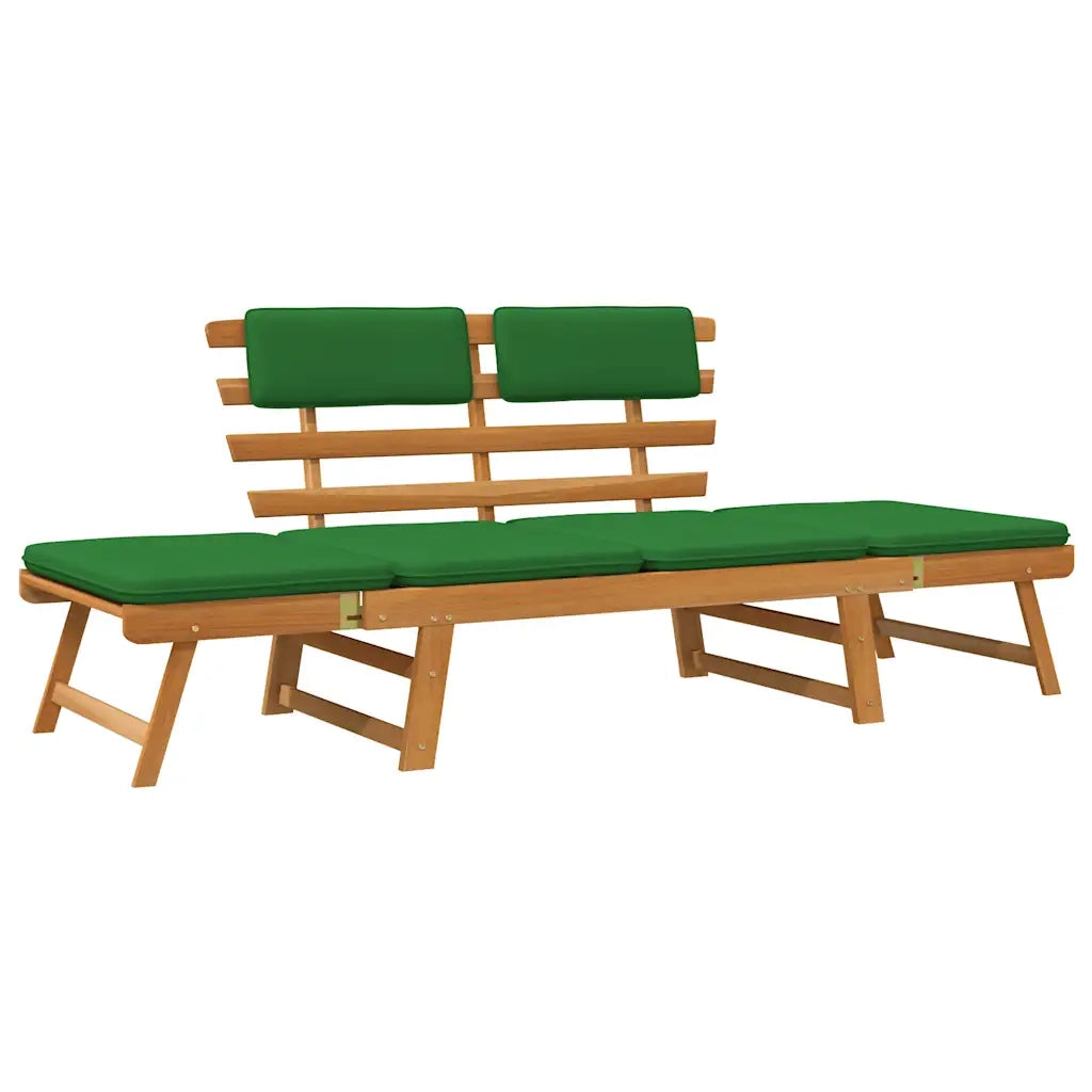 Panca da Giardino Cuscini 2-in-1 190 cm Legno Massello d'Acacia 312121