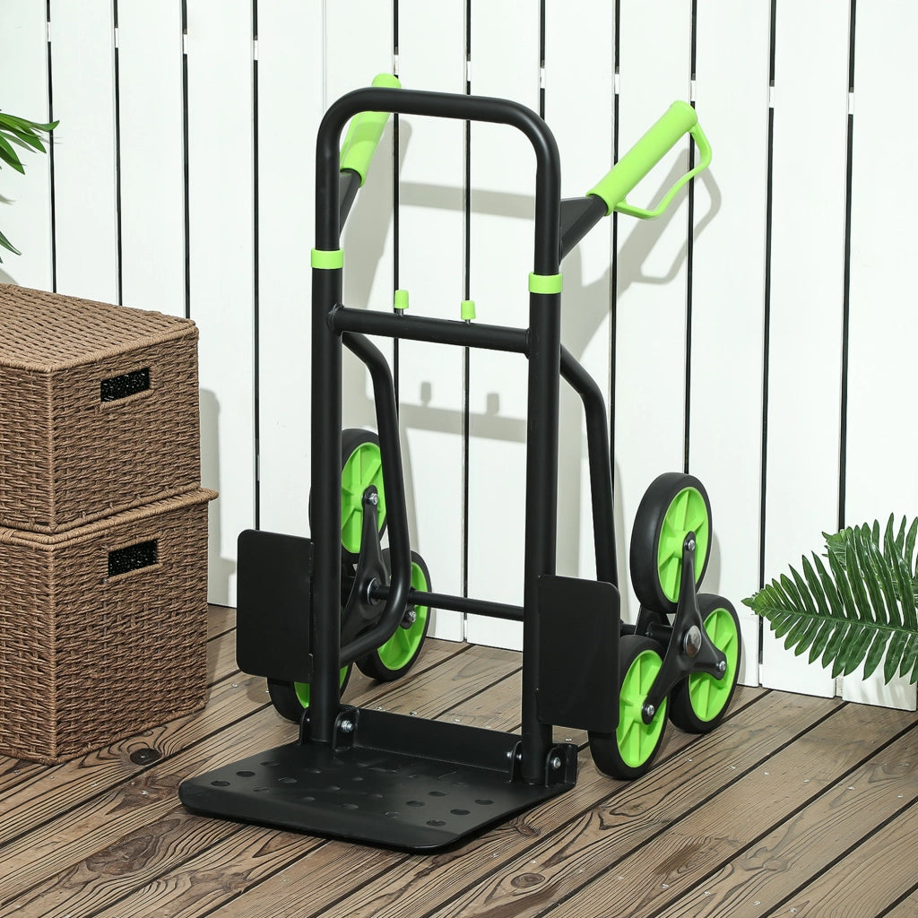 Carrello Portapacchi Pieghevole 6 Ruote ¨C Zephmum ¨C Verde 120kg Acciaio