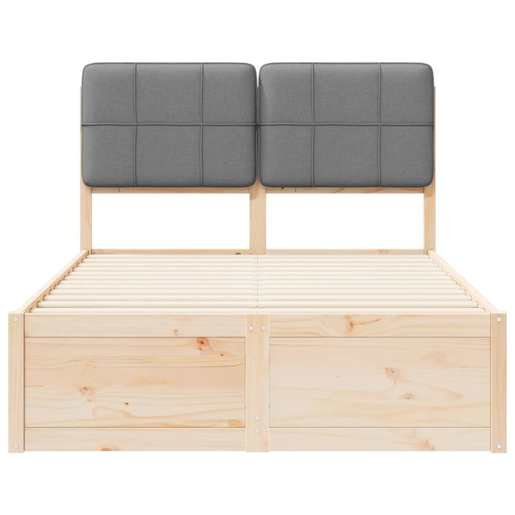 Letto con Testiera Rivestita Grigio chiaro 120 x 200 cm 3405537
