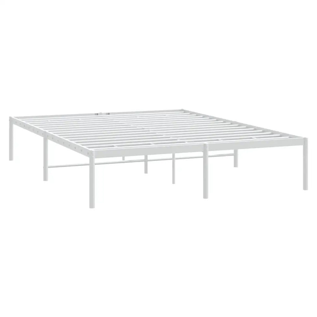 Letto matrimoniale | Letto per adulti | Giroletto in Metallo Bianco 140x200 cm