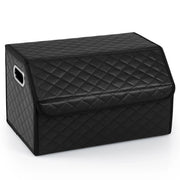 Organizer pieghevole per bagagliaio auto 30 x 47 x 27,5 cm divisorio rimovibile design moderno in pelle PVC nera 20_0018308