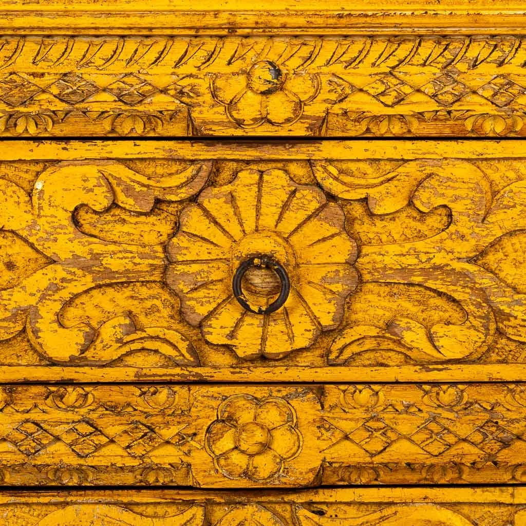 Aparador de madera amarillo 90x40x90 cm