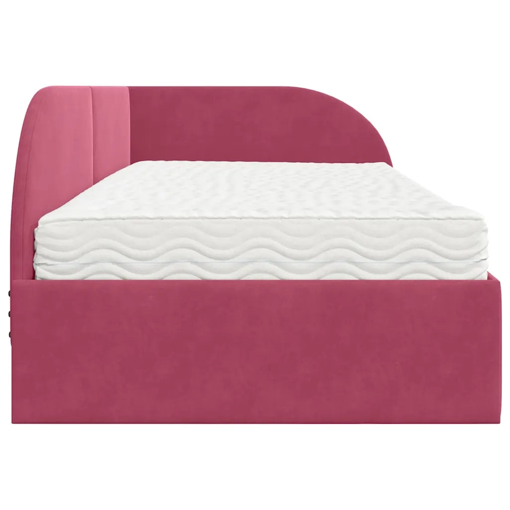 Struttura Letto Angolare con Materasso 2 pcs Verde Velluto 3394178