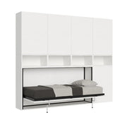 Letto singolo a scomparsa Kando comp.C con materasso bianco frassino