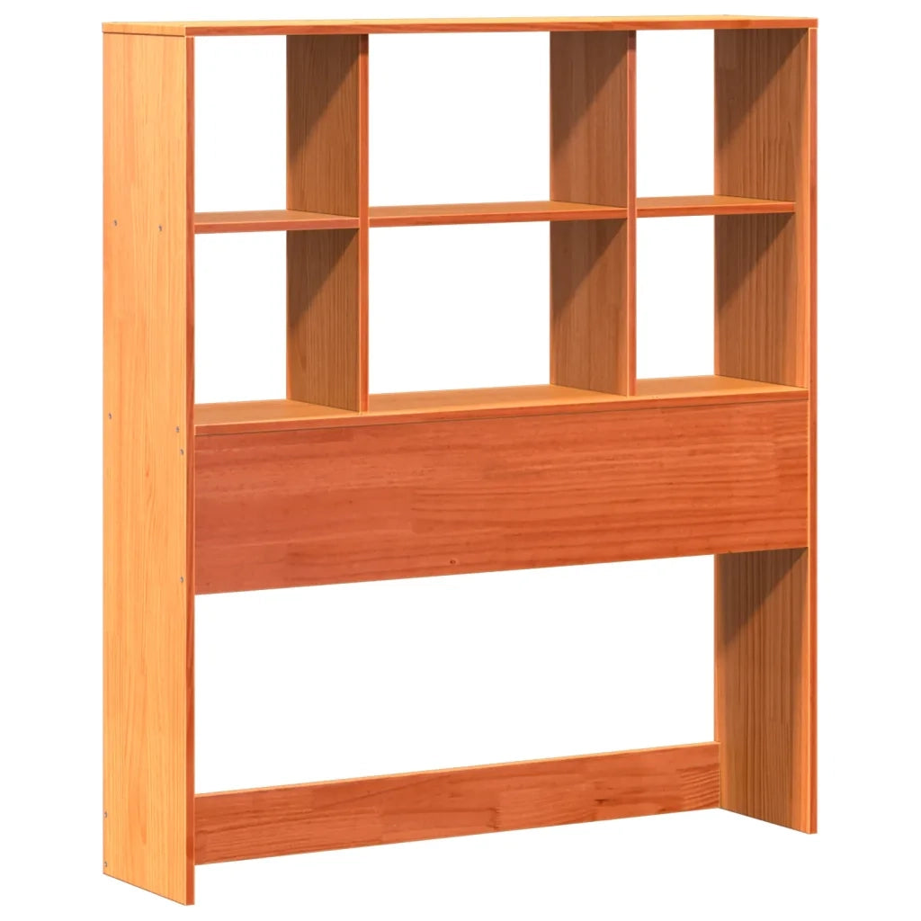 Letto Libreria senza Materasso-Struttura Letto con contenitore Marrone Cera 100x200 cm in Pino 430473