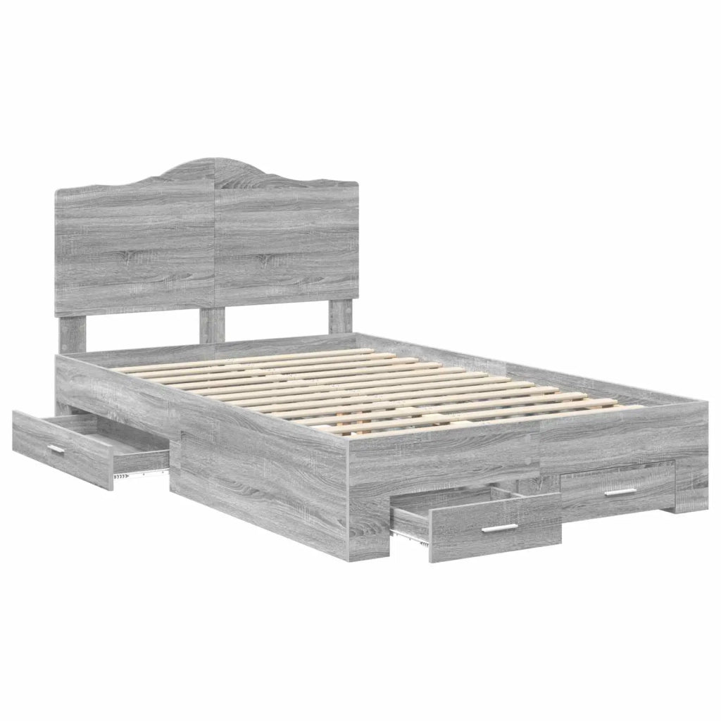 Struttura del letto con testiera Grigio Sonoma 120 x 190 cm 3413635