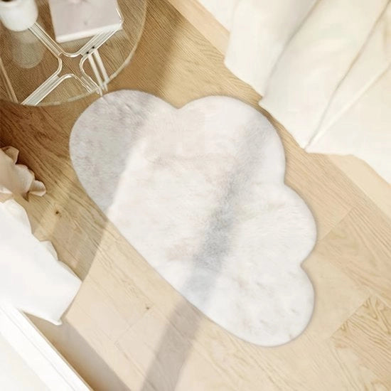 Tappeto da pavimento in poliestere a forma di nuvola, tessuto onregolare, piano, adatto per uso in camera da letto, soggiorno e studio. Lavabile in lavatrice (60*100 cm).