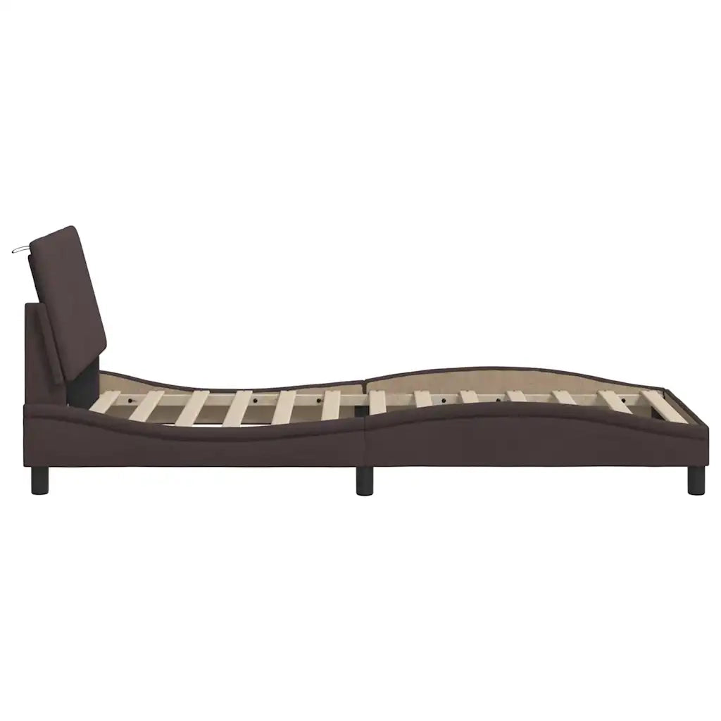 Giroletto senza Materasso Hanko Marrone Scuro 80x200 cm Tessuto 3310422