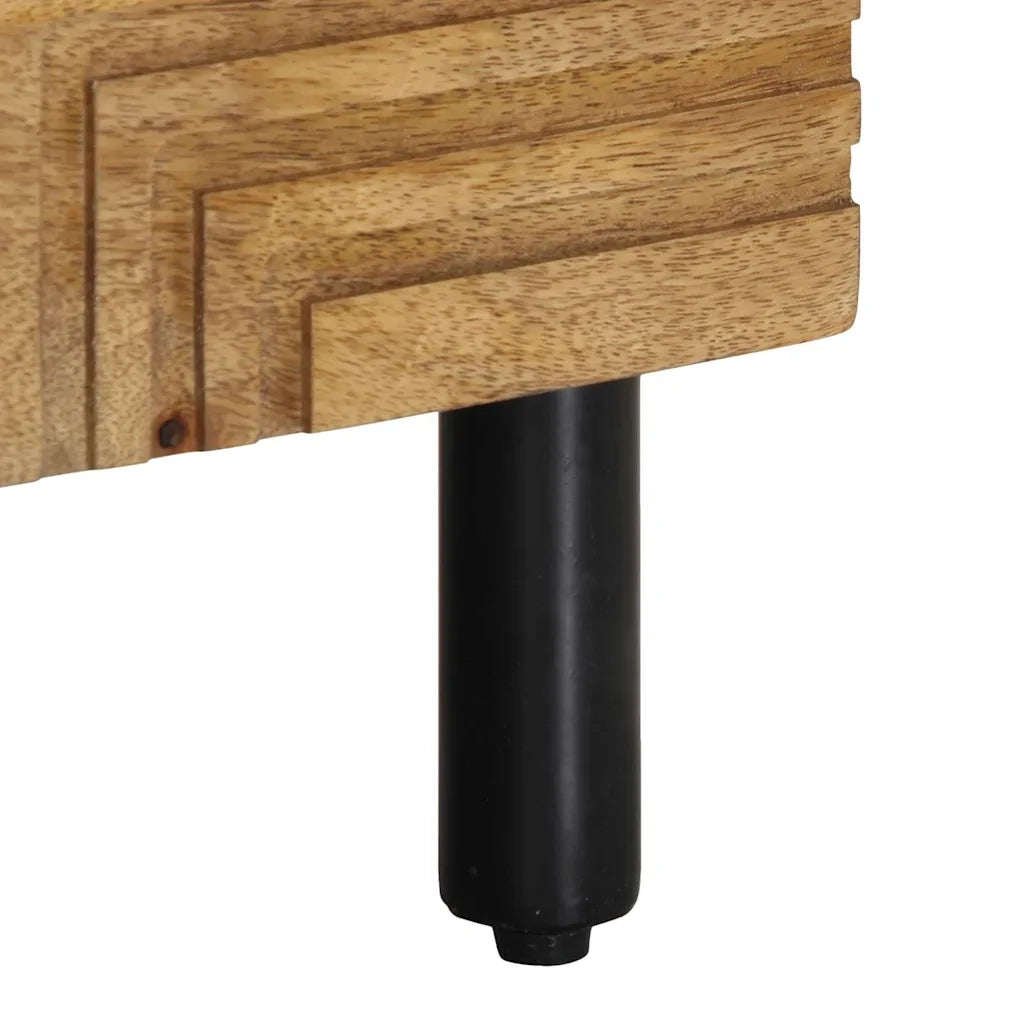 Comodino Marrone 50x33x60 cm in Legno Massello di Mango 4017731