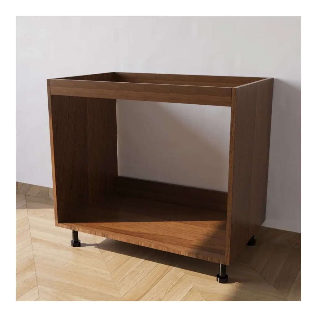 Base da lavello da incasso con Le Seguenti Misure l=80 cm p=55,5 cm h=72 cm Colore Noce con spedizione in Kit senza Ante