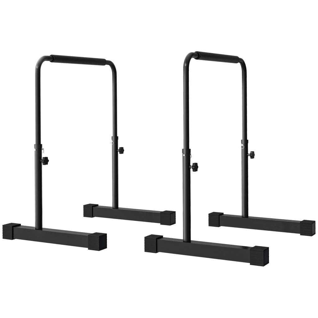 Set Barre per Dip Regolabile ¨C zephmum ¨C 4 Altezze, Acciaio, Nero, 70x50x80-105 cm