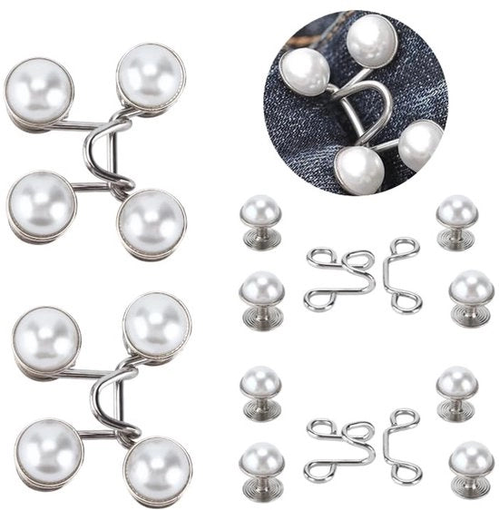 Calze per pantaloni - 16 Stuks Spille - Regolatore di Cintura Adattabile - Casa - Plastica/Ferro Inox - Riciclabile - Regolatore di Cintura
