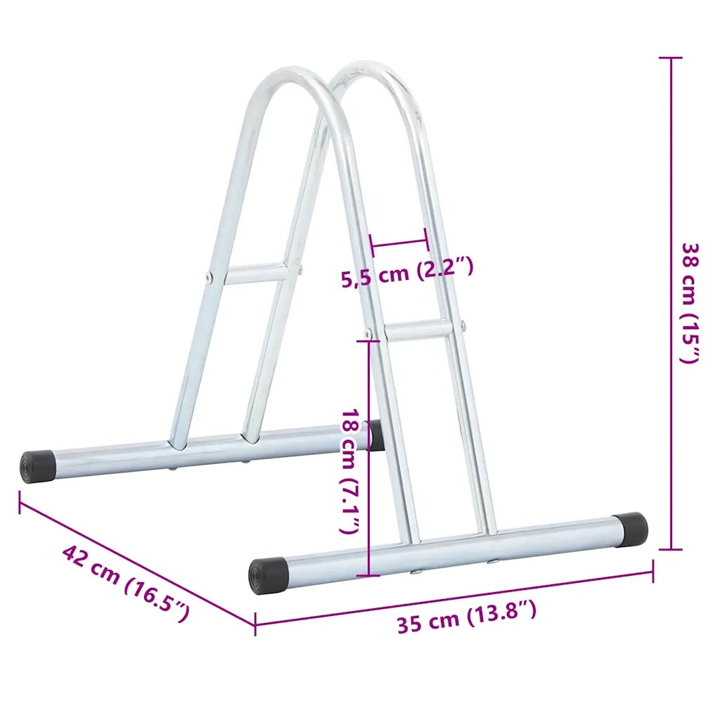 Supporto per 1 Bici da Pavimento Autoportante Acciaio Zincato CFW1070734