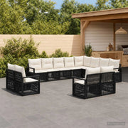 Set Divano da Giardino 12 pz Nero polyrattan 3435886