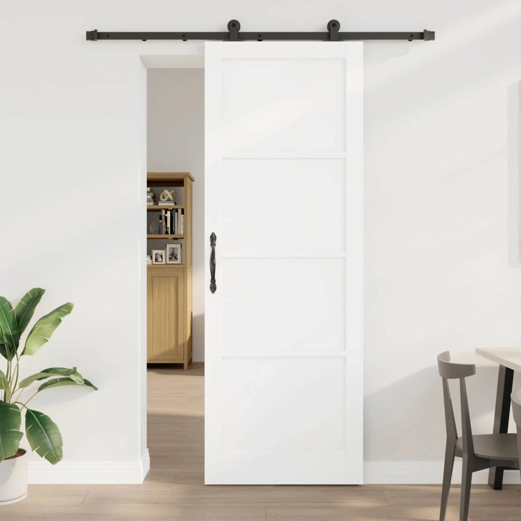 Porta scorrevole Bianco e Nero 83 x 232 cm 3445455