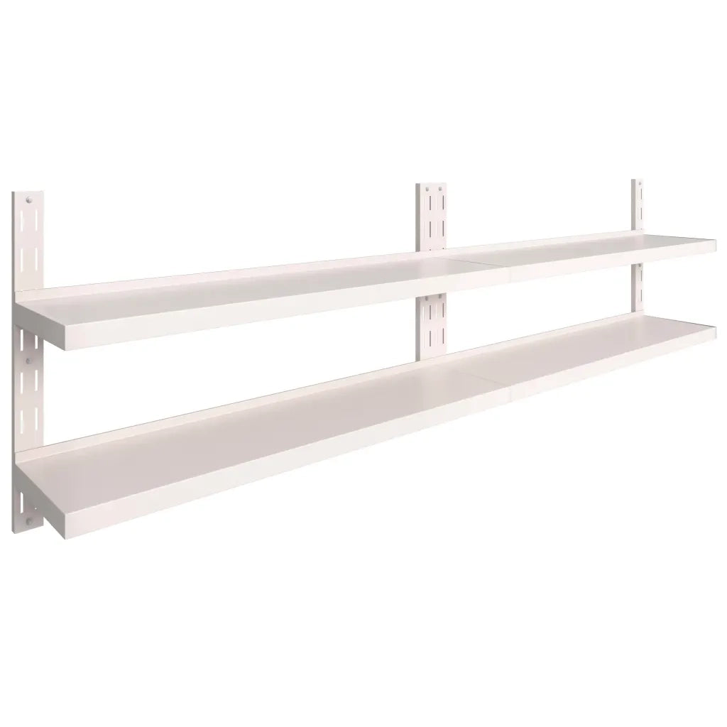 Mensole Galleggianti a 2 Livelli 2 pz in Acciaio Inox 300x30 cm