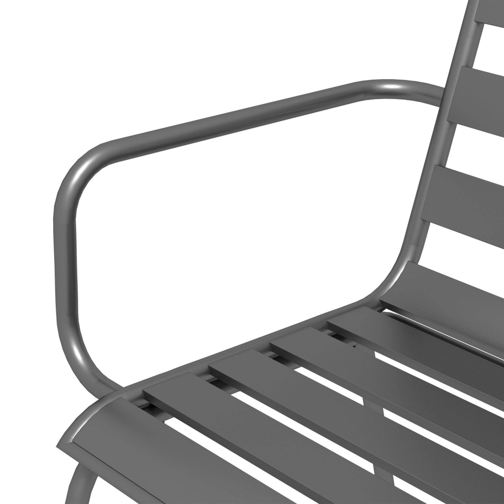 Set pranzo giardino 7 pezzi con tavolo e 6 sedie impilabili ¨C Xylo ¨C acciaio grigio antracite