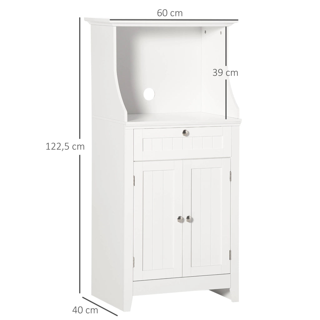 Mobile cucina con microonde e cassetto ¨C Minimal ¨C 60x40x122,5 cm bianco