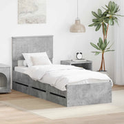Struttura del letto con cassetto Grigio cemento 75 x 190 cm 3410759