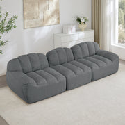 Divano modulare 3 posti - Zephmum - Design boneless in schiuma ad alta densit¨¤ 32D, seduta profonda, tessuto morbido, Grigio