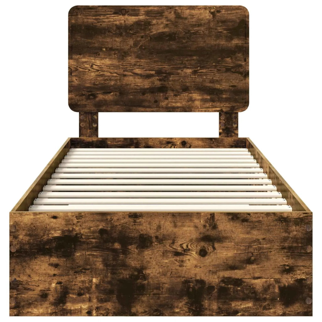 Struttura del letto-Giroletto Rovere fum¨¦ 90 x 190 cm Legno multistrato 707514
