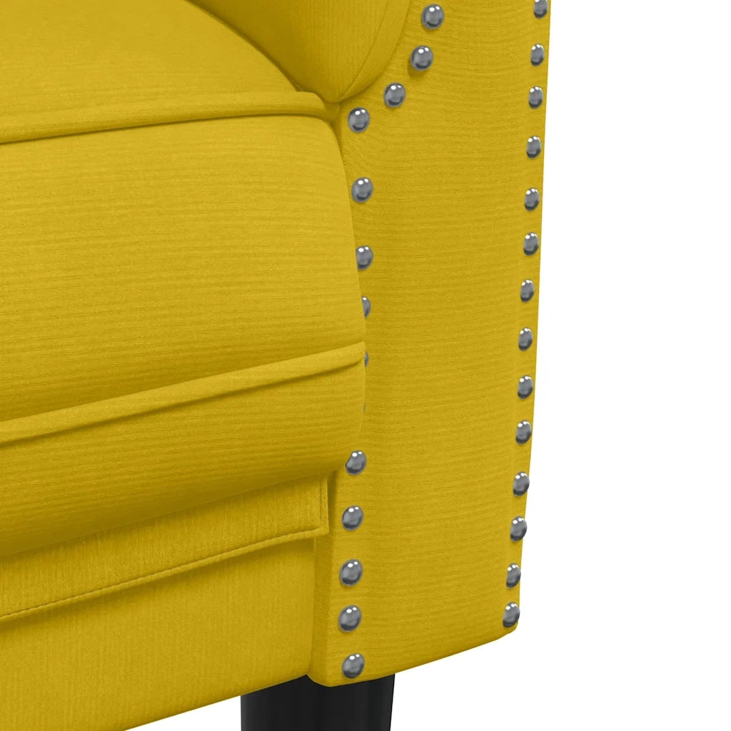 Divano a 2 Posti-Sofa 2 Posti Giallo in Velluto