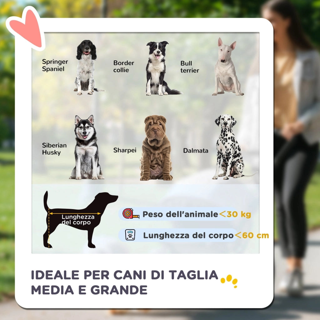 Passeggino per Cani Taglia Media e Grande 112x65x100 cm Pieghevole con Ingressi a Cerniera Grigio Scuro e Nero