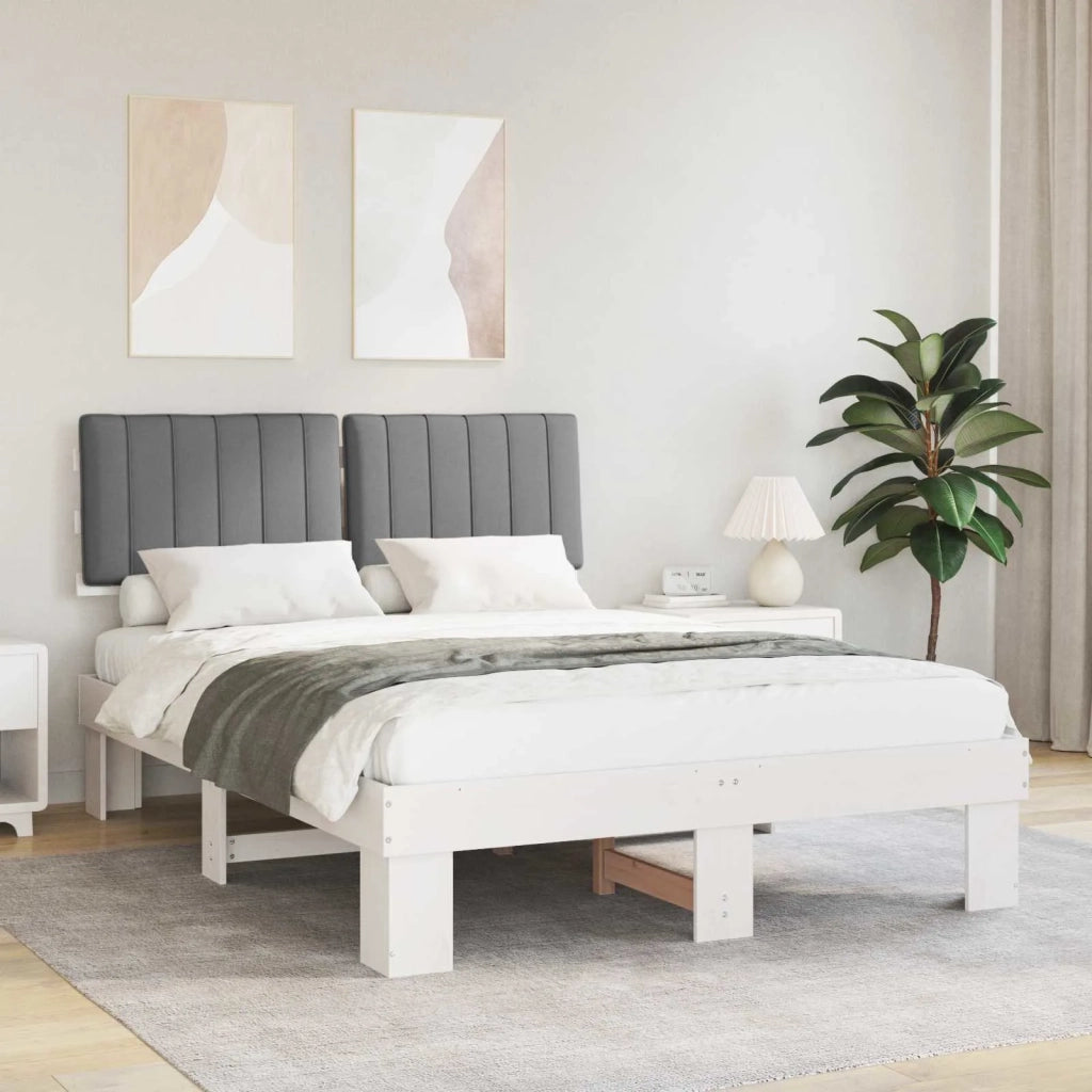 Letto con Testiera Rivestita-Struttura Letto con Testiera Grigio chiaro 140 x 200 cm 923010