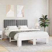 Letto con Testiera Rivestita-Struttura Letto con Testiera Grigio chiaro 140 x 200 cm 923010