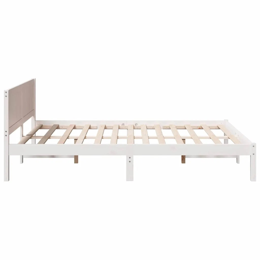 Letto matrimoniale | Letto per adulti | Struttura del letto Bianco 160 x 200 cm Legno massello di pino