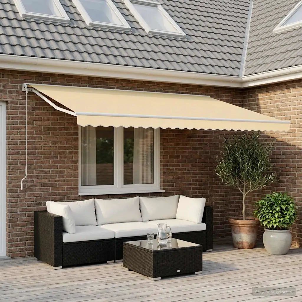Tessuto di Ricambio per Tenda da Sole Crema 600x300 cm Poliestere 141015