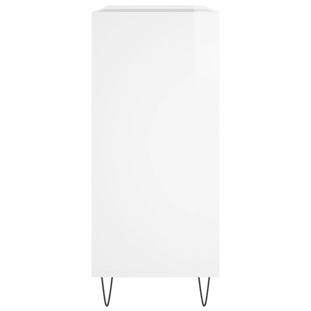 Mobile Porta Dischi Bianco Lucido 84,5x38x89 Legno Multistrato 831774