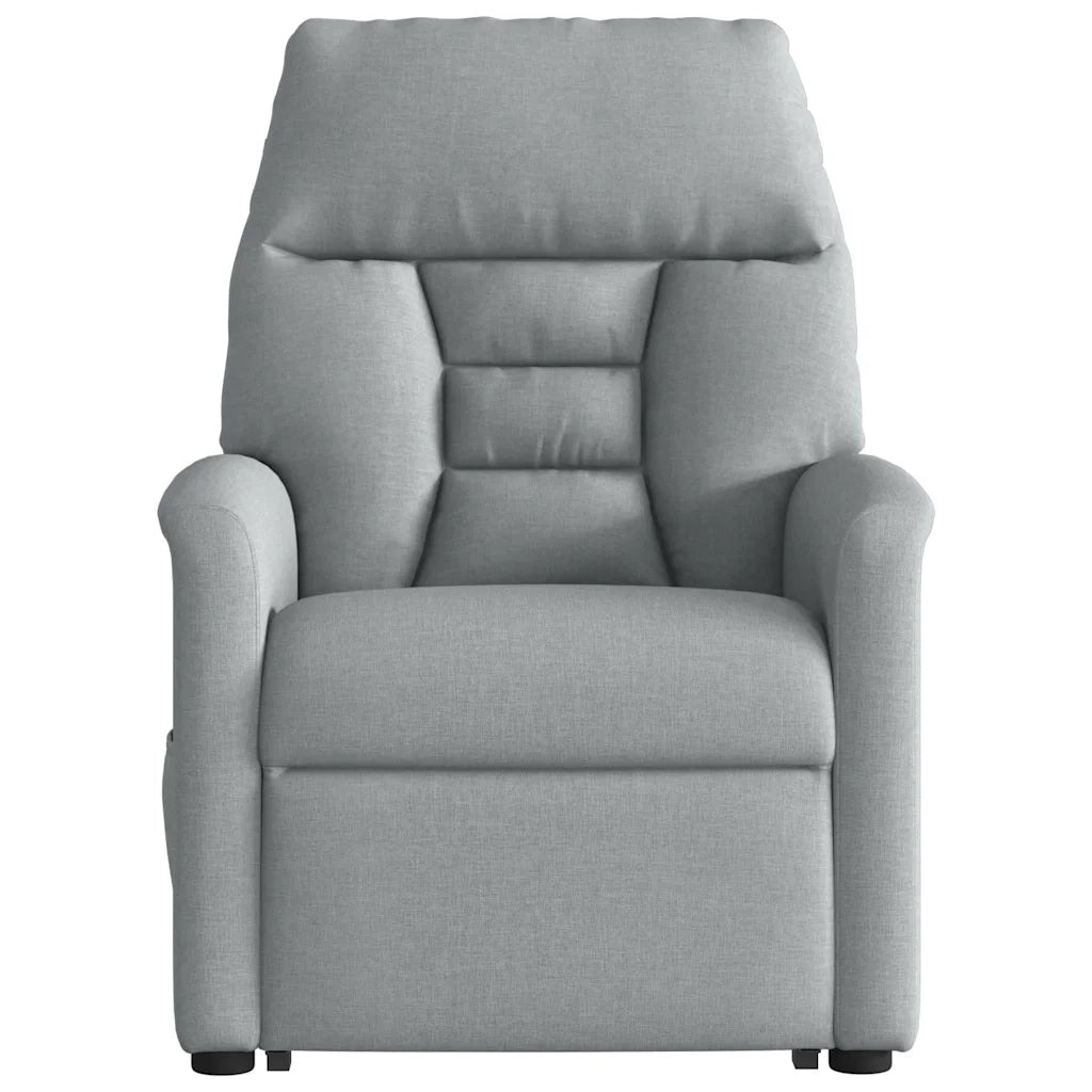Poltrona Alzapersona Reclinabile Grigio Chiaro in Tessuto 3303032