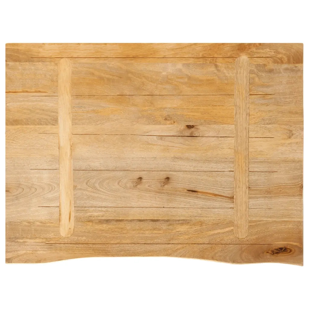 Piano Tavolo Bordi Vivi 80x60x2,5 cm in Legno Massello di Mango 370452
