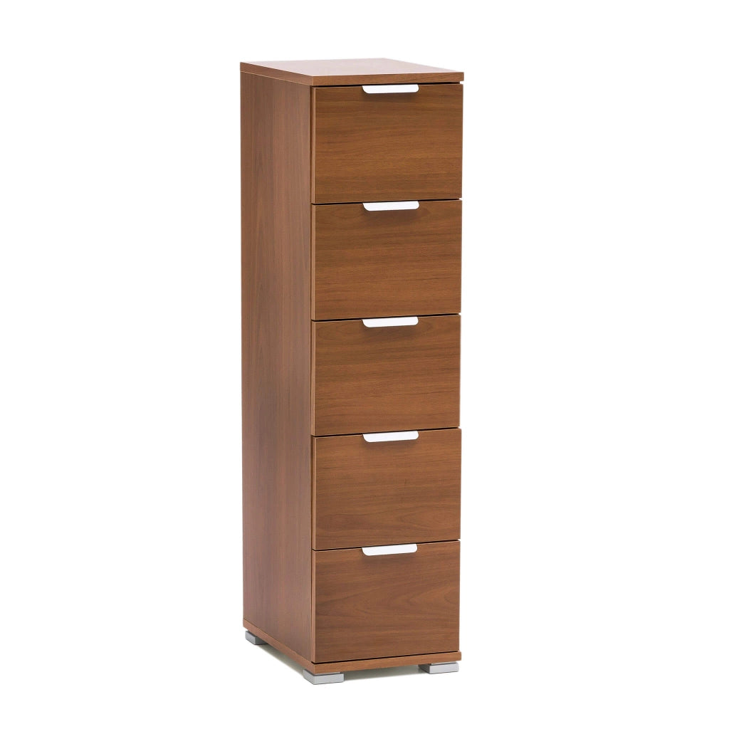 Cassettiera 5 cassetti in Legno Composito cm 27x38x103 - LANCELOT