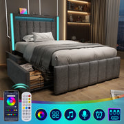 letto imbottito lino grigio 90x200 cm