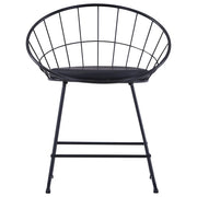 Sedie da Pranzo con Seduta in Similpelle 6 pz Nere in Acciaio 276236