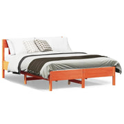 Letto senza Materasso Marrone Cera 140x190 cm in Legno di Pino 842665