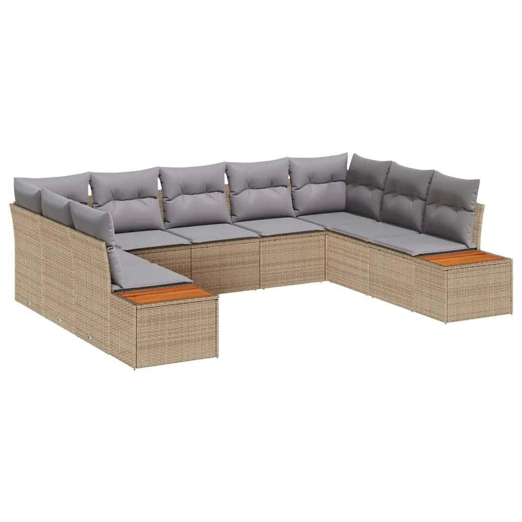 Set Divano da Giardino 5 pcs Beige e Grigio Chiaro Polyrattan 3356835
