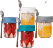 Set di Overnight Oats in Bicchiere di Vetro - Muesli - Bicchiere di Mason - Avena - Set - Da non perdere per il tuo colazione