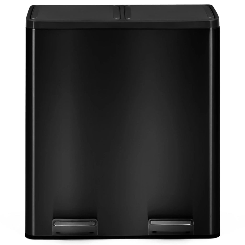 IDMarket - Bidone da cucina a selezione selettiva 2 x 30L nero 2 secchi estraibili e pedali in metallo