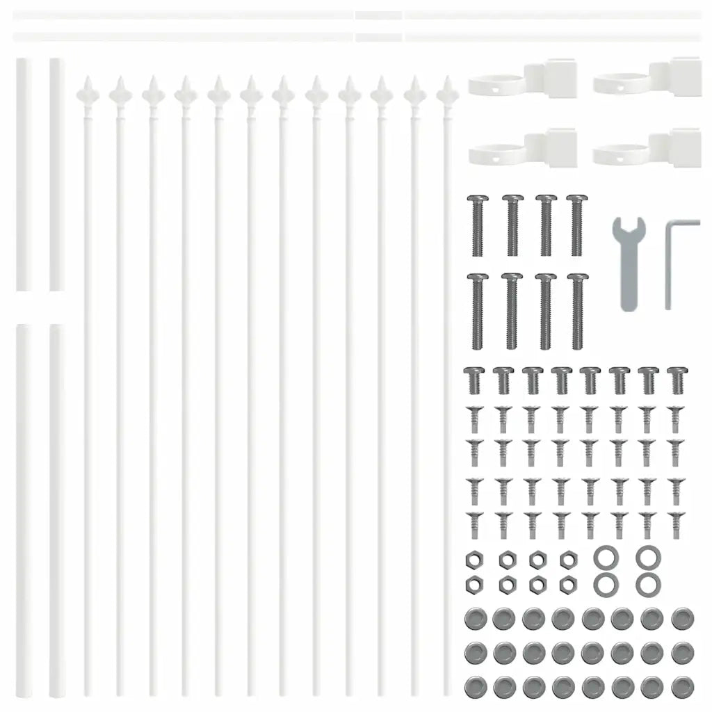 Recinzione per Giardino 9 pcs Bianco 15,3 x 0,8 m 3334179