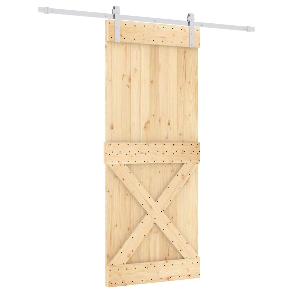 Porta scorrevole Naturale e Bianco 85 x 210 cm 3444965