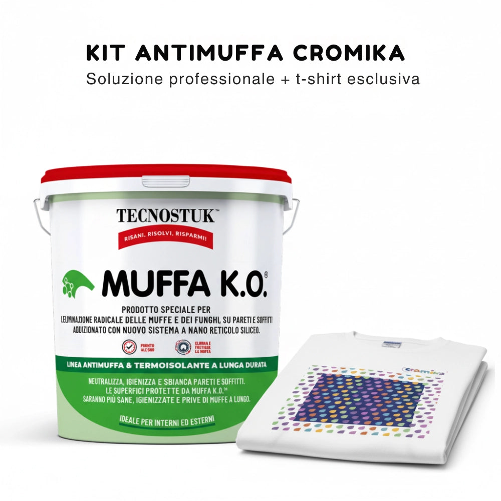 Kit antimuffa muffa k.o. 3 l con t-shirt cromika per una casa sana *** misura small - s, confezione 1