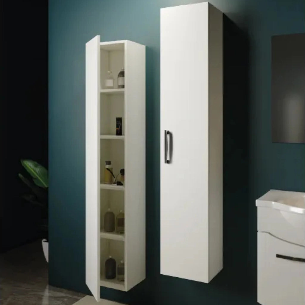 Colonna bagno sospesa in mdf 1 anta 120cm  L=30cm h=120cm p=19cm larice/olmo mobo