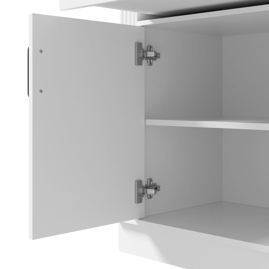 SIDEBOARD con 3 Cassetti e 4 Ante 160x40x75 cm MDF Bianco