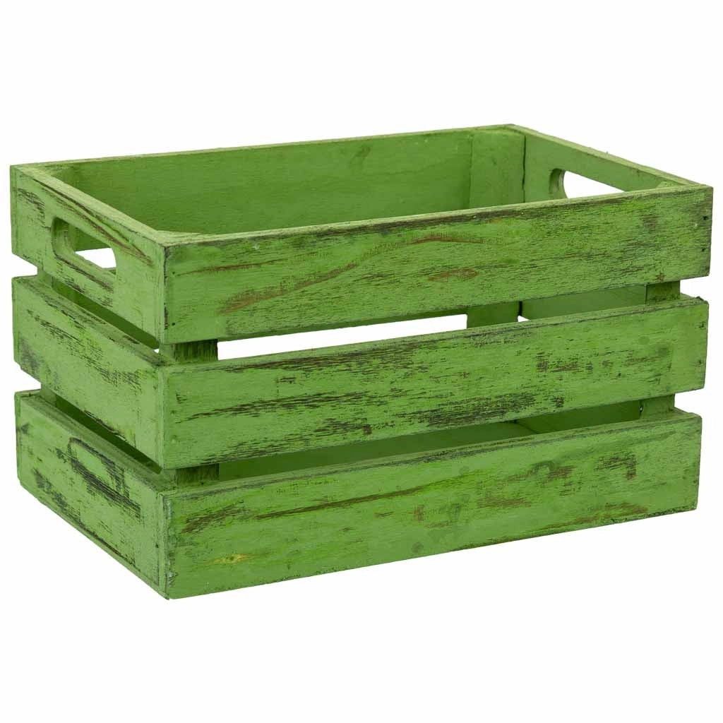 Cassetto in legno verde 18x12x10h cm