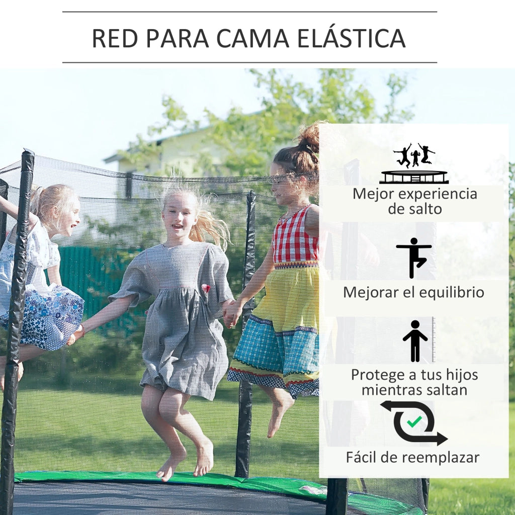 Rete di Sicurezza di Ricambio per Trampolino ¨C Xylo ¨C ?305 cm, 6 Pali, Porta con Zip, Nero