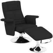 Poltrona relax massaggiante con poggiapiedi reclinabile ¨C Xylo ¨C tessuto nero 78x95x88 cm